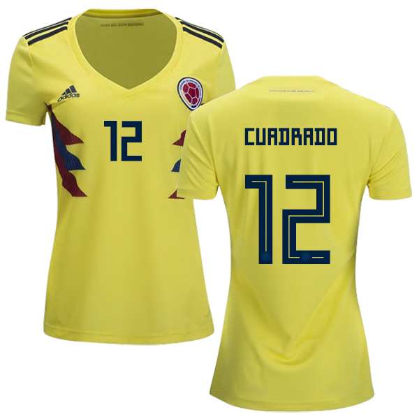 Women's Colombia #12 Cuadrado Home Soccer Country Jersey - Click Image to Close